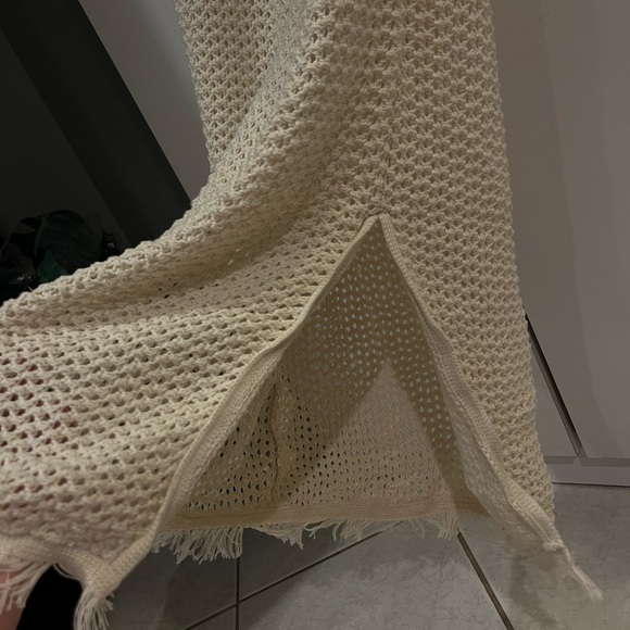 NWOT Old Navy Ivory Knit Skirt with Fringe - Picture 3 of 5